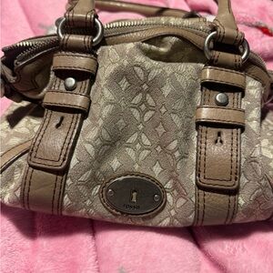 Fossil Women's Brown Patterned Satchel
